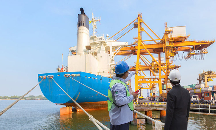 Ship in port